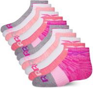 🧦 reebok girls' 12-pack moisture control athletic quarter cut socks logo