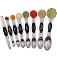 🥄 premium magnetic measuring spoons set of 8 - stainless steel, stackable, double sided for dry and liquid ingredients logo