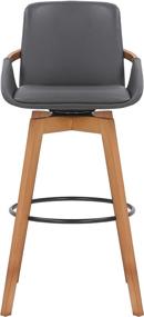 img 2 attached to 🪑 Armen Living Baylor Swivel Wood Bar or Counter Stool: Gray/Walnut, Faux Leather, 30" Bar Height