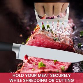 img 1 attached to 🍖 M-LIFE MASTER Stainless Steel Meat Forks - Metal Bear Claw Shredder for BBQ Meat Handling, Shredding, and Serving - Ultra-Sharp Blades, Easy-to-Clean & Safe for Use