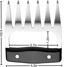img 3 attached to 🍖 M-LIFE MASTER Stainless Steel Meat Forks - Metal Bear Claw Shredder for BBQ Meat Handling, Shredding, and Serving - Ultra-Sharp Blades, Easy-to-Clean & Safe for Use