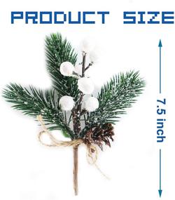 img 3 attached to 🎄 Enhance Your Christmas Décor with FUTERLY 8 Pcs Christmas Berries Pine Cones: Perfect for DIY Crafts, Tree Picks, Garland Décor, and Gift Wrapping (White-A)