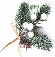 🎄 enhance your christmas décor with futerly 8 pcs christmas berries pine cones: perfect for diy crafts, tree picks, garland décor, and gift wrapping (white-a) logo