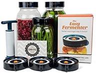 🥒 easy fermenter fermentation kit - make sauerkraut, kimchi, pickles & more with wide mouth fermenting lids - ideal gift for thanksgiving & christmas (jars not included) logo