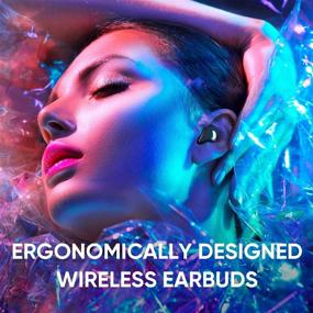 img 3 attached to 🎧 ABKO наушники True Wireless с графеновым динамическим драйвером, AptX Bluetooth, вкладыши, беспроводной зарядный чехол, уникальный дизайн, USB-C, водонепроницаемость IPX5 - EF02 черные