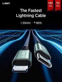 img 3 attached to 🔌 LISEN USB C to Lightning Cable 6FT: Reliable Apple MFi Certified Charging Cord for iPhone 12/11 Pro Max/XS/X/8, iPad