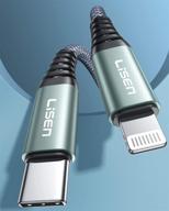 🔌 lisen usb c to lightning cable 6ft: reliable apple mfi certified charging cord for iphone 12/11 pro max/xs/x/8, ipad logo