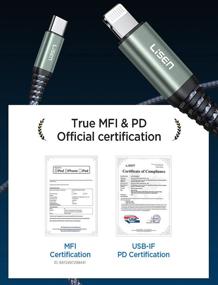 img 1 attached to 🔌 LISEN USB C to Lightning Cable 6FT: Reliable Apple MFi Certified Charging Cord for iPhone 12/11 Pro Max/XS/X/8, iPad