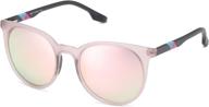 🕶️ stylish and lightweight: sojos polarized round sports sunglasses for women with ultralight oversized tr90 frame sj2092 logo