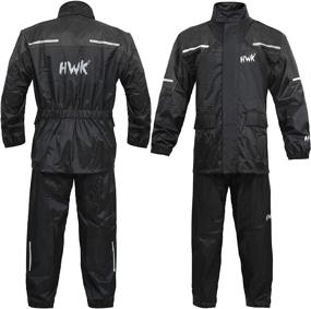 img 2 attached to 🌧️ Ultimate Motorcycle Rain Suit for Men & Women: Reflective Waterproof Rainsuit in Black (X-Large)