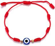 👁️ handmade adjustable evil eye thread bracelet for women, men, teen girls, and boys - minimalist friendship jewelry in black and red logo