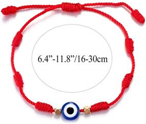 img 3 attached to 👁️ Handmade Adjustable Evil Eye Thread Bracelet for Women, Men, Teen Girls, and Boys - Minimalist Friendship Jewelry in Black and Red