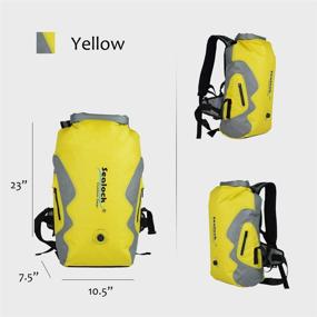 img 3 attached to 🎒 Chusecure 30L Водонепроницаемый рюкзак для сухого хранения: легкая ПВХ-сумка для каякинга, рыбалки, кемпинга, плавания, походов - для мужчин и женщин, обитые ремни, дышащая система, отражающие полосы.