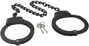 img 1 attached to 🔒 Yoghourds Double Lock Leg Cuffs Ankle Handcuffs - Adjustable Heavy Duty Tactical Steel Metal Law Enforcement Leg Irons in Professional Grade Black