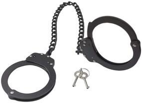 img 4 attached to 🔒 Yoghourds Double Lock Leg Cuffs Ankle Handcuffs - Adjustable Heavy Duty Tactical Steel Metal Law Enforcement Leg Irons in Professional Grade Black