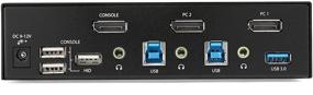 img 2 attached to 🔌 StarTech.com 2 Port DisplayPort KVM Switch - 4K 60Hz - Single Display - USB 3.0 Hub & Audio - Dell HP Apple Lenovo - TAA Compliant