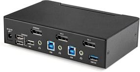 img 1 attached to 🔌 StarTech.com 2 Port DisplayPort KVM Switch - 4K 60Hz - Single Display - USB 3.0 Hub & Audio - Dell HP Apple Lenovo - TAA Compliant