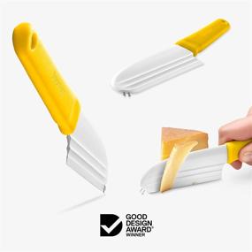 img 2 attached to 🧀 Dreamfarm Knibble Lite: Non-Stick Cheese Knife with Stainless Steel Forks in Yellow - Perfect for Cheese Lovers