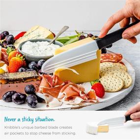 img 1 attached to 🧀 Dreamfarm Knibble Lite: Non-Stick Cheese Knife with Stainless Steel Forks in Yellow - Perfect for Cheese Lovers