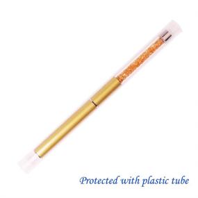 img 1 attached to 🖌️ WOKOTO Nail Art Flat Painting Pens: Acrylic Handle Brush for UV Gel Polish in Salon Quality