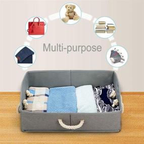 img 2 attached to 📦 Gray Collapsible Trapezoid Cubical Storage Bins - 3-Pack, Foldable Decorative Closet Organizers for Toys, Sorbus Cube Baskets - Office Containers for Stacking and Organizing, Cubby Cubicle Hefty Cubbie