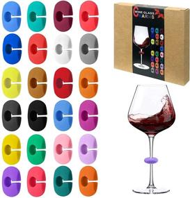 img 3 attached to 🍷 Wine Glass Charms Markers: 24pcs Silicone Drink Markers for Stem Glasses - Perfect Wine Bachelorette Tasting Party Favors & Decorations