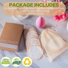 img 3 attached to 🌿 20-Pack Washable Bamboo Reusable Cotton Rounds for Makeup Removal + Bonus Sponge, Laundry Bag, and Eco-Friendly Packaging - Facial Cleansing Pad Cloth, Eye Wipes, Face Halo, and Makeup Remover Pads