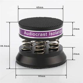 img 2 attached to 4PCS Audiocrast пружинные держатели для изоляции динамиков - неглипкие алюминиевые защитные подставки для HiFi усилителя/DAC/проигрывателя/дисковода - усиленное поглощение звука и антивибрационные подставки для динамиков (черные)