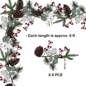 img 3 attached to 🎄 Festive 6 Feet Artificial Christmas Pine Garland with Berries, Pinecones and Winter Greenery: Ideal Holiday Season Mantel, Fireplace, Table Runner, Centerpiece Décor