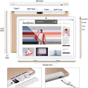 img 3 attached to 📱Планшет на Android 10.0 с диагональю 10,1 дюйма, 32 ГБ встроенной памяти/128 ГБ расширения, IPS сенсорный экран, четырехъядерный процессор, два SIM-карты 4G, батарея на 8000 мАч и сертификация Google GMS.