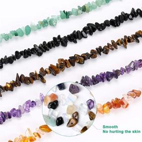 img 2 attached to Turquoise Chip Stone Beads - Irregular 5-8mm Gemstones, 280-420 Pieces, Healing Crystal Loose Rocks, Drilled Beads for DIY Bracelet Making, Jewelry Crafting - 7 Chakra Color Mix