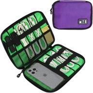 🔌 fyy электронный органайзер-сумка пуэш - водонепроницаемое всё-в-одном хранение для кабелей, зарядных устройств, наушников и многое другое - средний фиолетовый дорожный чехол логотип