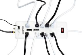 img 1 attached to 💡 Digital Energy 25-ft Heavy Duty Surge Protector Power Strip with USB Charging Ports, Coaxial and Phone Protection – 10 Outlet, 3500 Joules, ETL Listed