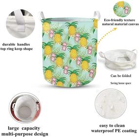 img 1 attached to 🌿 Frestree Laundry Hamper: Collapsible Cotton Water-Resistant Storage Bin for Kids & Nursery | Dragonfly Design for Gift Baskets & Home Organization