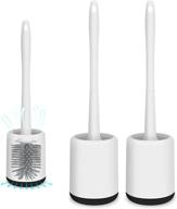 silicone toilet bowl brush and holder set - wall mounted deep-cleaning bristle scrubber for easy toilet corner cleaning, quick drying storage and organization in bathroom logo