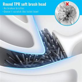 img 1 attached to Silicone Toilet Bowl Brush and Holder Set - Wall Mounted Deep-Cleaning Bristle Scrubber for Easy Toilet Corner Cleaning, Quick Drying Storage and Organization in Bathroom