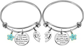 img 4 attached to 👯 Maxforever 2Pcs Friendship Gifts - Best Friends Forever Bracelet Set, Charm Bangle for Birthday and Anniversary - Ideal for Besties