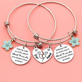 img 1 attached to 👯 Maxforever 2Pcs Friendship Gifts - Best Friends Forever Bracelet Set, Charm Bangle for Birthday and Anniversary - Ideal for Besties