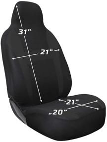 img 2 attached to 🚗 Enhanced Universal Seat Covers for Front Low Bucket Seats - Ideal for Cars, Trucks, SUVs, Vans, and Pickups - Non-Slip, 2 Piece Set in Black