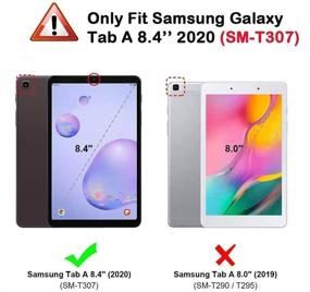 img 3 attached to Чехол AVAKOT для Samsung Galaxy Tab A 8.4 2020 с ремешком на руку и плечо - вращающаяся подставка, трехслойный ударопрочный силиконовый чехол - фиолетовый