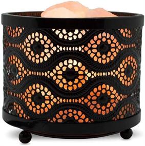 img 1 attached to 🌟 Himalayan Glow 1363B-1 Salt Basket Lamp: Exquisite Mosaic Design in Soothing Amber