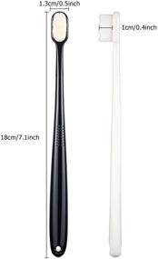 img 3 attached to 🪥 Micro-Nano Manual Toothbrush with Extra Soft Bristles for Fragile Gums - 4 Piece Set in Black and White