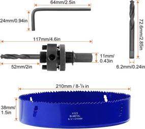 img 3 attached to 🔵 LANIAKEA 8-1/4-Inch Bi-Metal Hole Saw 210MM M42 Annular Hole Cutter HSS Variable Tooth Pitch Holesaw Set for Home DIYers - Arbor Blue