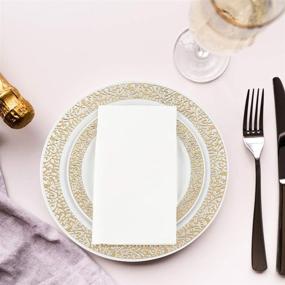 img 3 attached to 🎉 400 Pack Vplus Premium Quality Guest Towels: Soft, Absorbent Disposable Dinner Napkins for Weddings, Parties, Dinners, Catering Events & Everyday Use