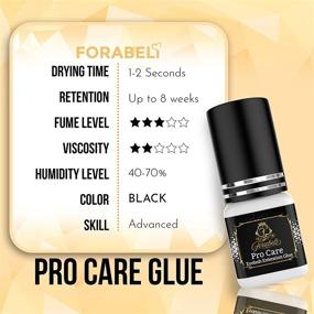 img 1 attached to 👁️ Pro Care Strong Eyelash Extension Glue - Forabeli 5 ml / Rapid 1-2 Second Drying Time / Long Retention up to 8 Weeks / Procare Individual Lash Black Adhesive Supplies Exclusively for Professionals