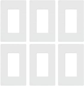 img 4 attached to ⚙️ Lutron CW-1-WH-6 Wallplate 6 Pack: White, 6 Count - High Quality and Durable Cover Plates for Electrical Outlets