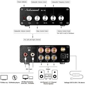 img 2 attached to Мощный 2.1-канальный HiFi усилитель Bluetooth 5.0 - цифровой стереоусилитель с сабвуфером Nobsound NS-14G