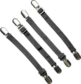 img 2 attached to Set of 4 Black Adjustable Bed Sheet Straps Fasteners Suspenders Clips Grippers by My Perfect Dreams - Enhanced SEO
