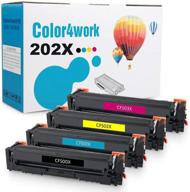 🖨️ color4work compatible toner cartridge: hp 202x 202a replacement 4-pack for mfp m281 m254 printer logo