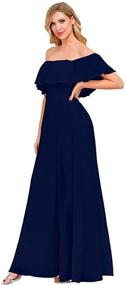 img 4 attached to Girls Shoulder Ruffle Evening Dresses Girls' Clothing and Dresses